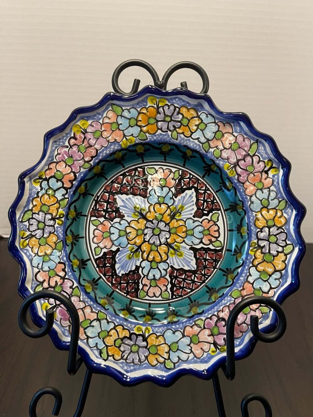 Leal Talavera Mexican Hand Painted Ceramic Plate 8.5"
